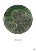 Affiche Belgrade – Poster vue satellite | Gravura – Fond clair