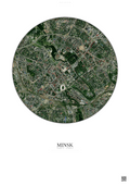 Affiche Minsk – Poster vue satellite | Gravura – Fond clair