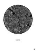 Affiche Minsk – Poster vue satellite | Gravura – Fond clair