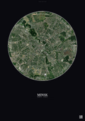 Affiche Minsk – Poster vue satellite | Gravura – Fond foncé