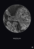 Affiche Bratislava – Poster vue satellite | Gravura – Fond foncé