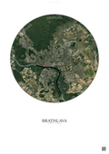 Affiche Bratislava – Poster vue satellite | Gravura – Fond clair