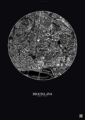 Affiche Bratislava – Poster vue satellite | Gravura – Fond foncé