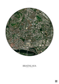 Affiche Bratislava – Poster vue satellite | Gravura – Fond clair