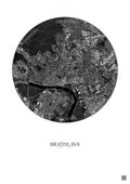 Affiche Bratislava – Poster vue satellite | Gravura – Fond clair