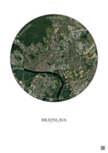 Affiche Bratislava – Poster vue satellite | Gravura – Fond clair