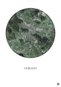 Affiche Ljubljana – Poster vue satellite | Gravura – Fond clair