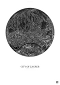 Affiche City Of Zagreb – Poster vue satellite | Gravura – Fond clair