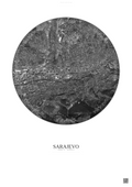 Affiche Sarajevo – Poster vue satellite | Gravura – Fond clair