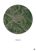 Affiche Tirana – Poster vue satellite | Gravura – Fond clair