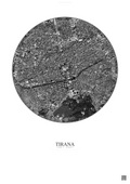 Affiche Tirana – Poster vue satellite | Gravura – Fond clair