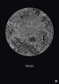 Affiche Tirana – Poster vue satellite | Gravura – Fond foncé