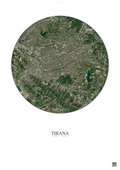 Affiche Tirana – Poster vue satellite | Gravura – Fond clair
