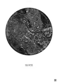 Affiche Skopje – Poster vue satellite | Gravura – Fond clair