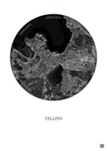 Affiche Tallinn – Poster vue satellite | Gravura – Fond clair
