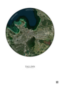 Affiche Tallinn – Poster vue satellite | Gravura – Fond clair