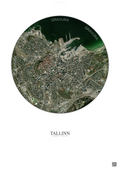 Affiche Tallinn – Poster vue satellite | Gravura – Fond clair
