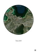 Affiche Tallinn – Poster vue satellite | Gravura – Fond clair