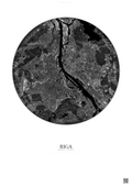 Affiche Riga – Poster vue satellite | Gravura – Fond clair