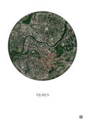 Affiche Vilnius – Poster vue satellite | Gravura – Fond clair