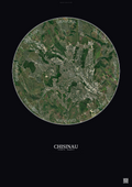 Affiche Chisinau – Poster vue satellite | Gravura – Fond foncé