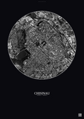 Affiche Chisinau – Poster vue satellite | Gravura – Fond foncé