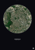 Affiche Chisinau – Poster vue satellite | Gravura – Fond foncé