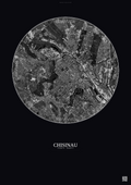 Affiche Chisinau – Poster vue satellite | Gravura – Fond foncé