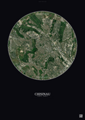 Affiche Chisinau – Poster vue satellite | Gravura – Fond foncé