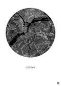 Affiche Ottawa – Poster vue satellite | Gravura – Fond clair