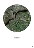 Affiche Ottawa – Poster vue satellite | Gravura – Fond clair