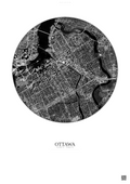 Affiche Ottawa – Poster vue satellite | Gravura – Fond clair