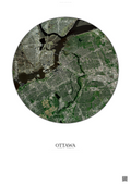Affiche Ottawa – Poster vue satellite | Gravura – Fond clair