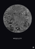 Affiche Mexico City – Poster vue satellite | Gravura – Fond foncé