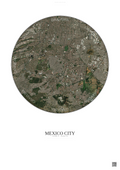 Affiche Mexico City – Poster vue satellite | Gravura – Fond clair