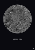 Affiche Mexico City – Poster vue satellite | Gravura – Fond foncé