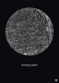 Affiche Buenos Aires – Poster vue satellite | Gravura – Fond foncé