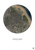 Affiche Buenos Aires – Poster vue satellite | Gravura – Fond clair