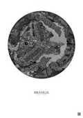 Affiche Brasilia – Poster vue satellite | Gravura – Fond clair