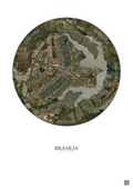 Affiche Brasilia – Poster vue satellite | Gravura – Fond clair