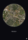 Affiche Brasilia – Poster vue satellite | Gravura – Fond foncé