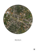 Affiche Brasilia – Poster vue satellite | Gravura – Fond clair