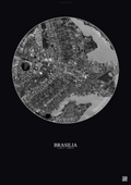 Affiche Brasilia – Poster vue satellite | Gravura – Fond foncé