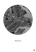 Affiche Brasilia – Poster vue satellite | Gravura – Fond clair