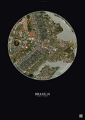 Affiche Brasilia – Poster vue satellite | Gravura – Fond foncé