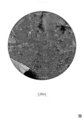 Affiche Lima – Poster vue satellite | Gravura – Fond clair