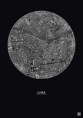 Affiche Lima – Poster vue satellite | Gravura – Fond foncé
