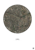 Affiche Lima – Poster vue satellite | Gravura – Fond clair
