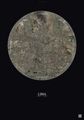 Affiche Lima – Poster vue satellite | Gravura – Fond foncé