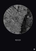 Affiche Bogota – Poster vue satellite | Gravura – Fond foncé